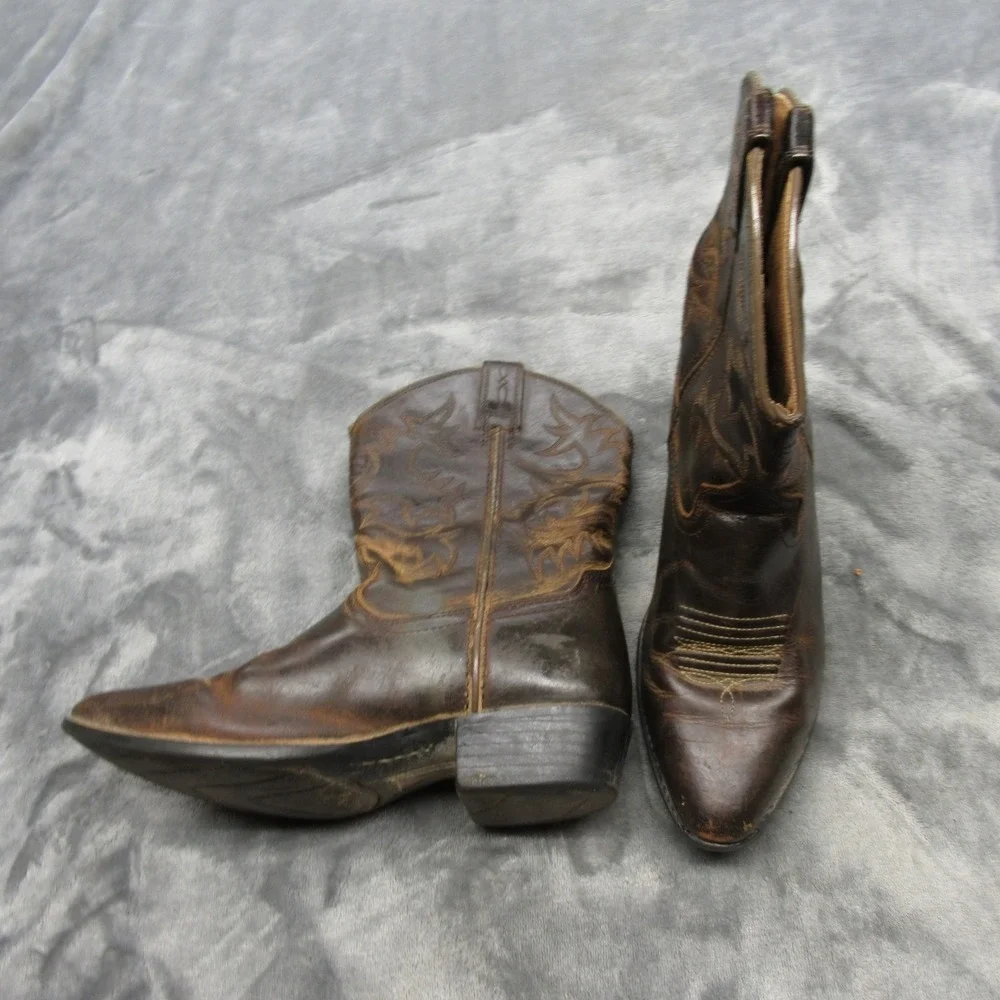 Ariat Heritage Cowboy Boots Youth 3 Brown Leather Western Rodeo Southwestern